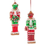 m. lynne designs red & green gingerbread nutcracker ornament