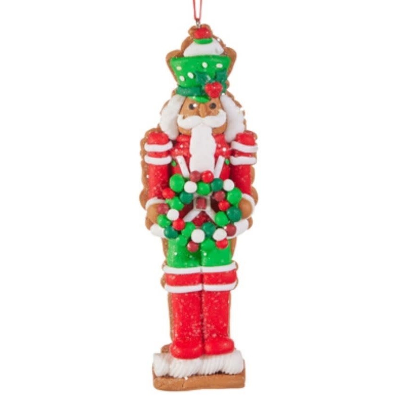 m. lynne designs red & green gingerbread nutcracker ornament