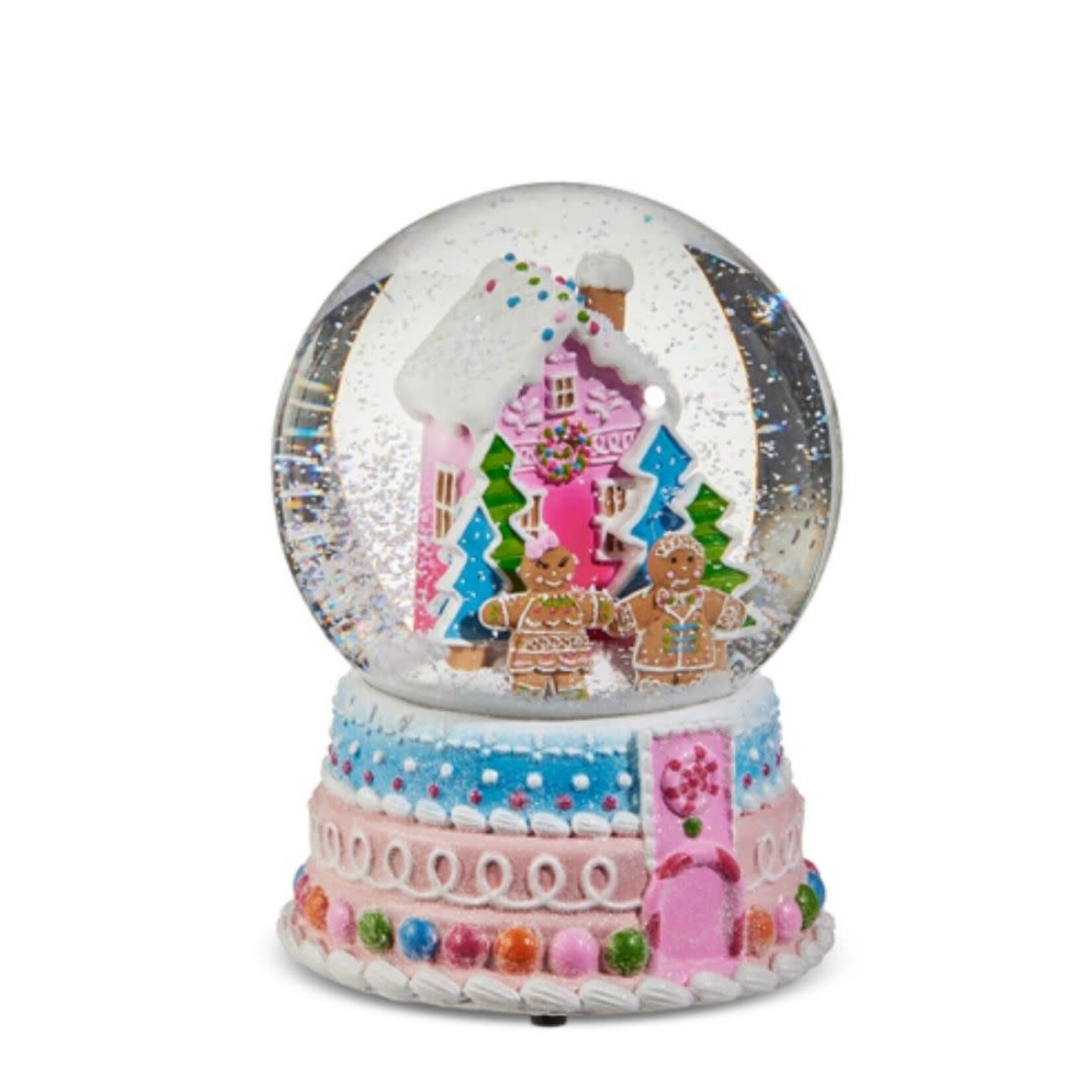 m. lynne designs colorful gingerbread snow globe