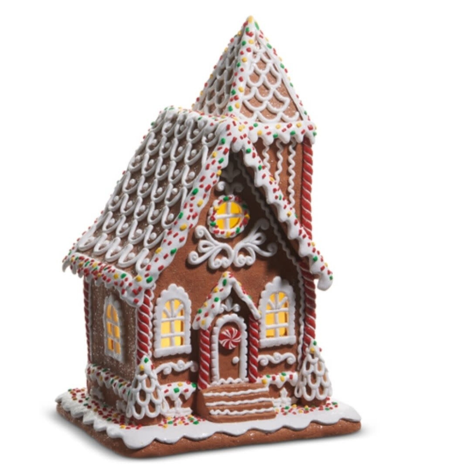 m. lynne designs lighted sprinkle gingerbread house with tower