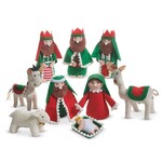 m. lynne designs red & green nativity set of 9