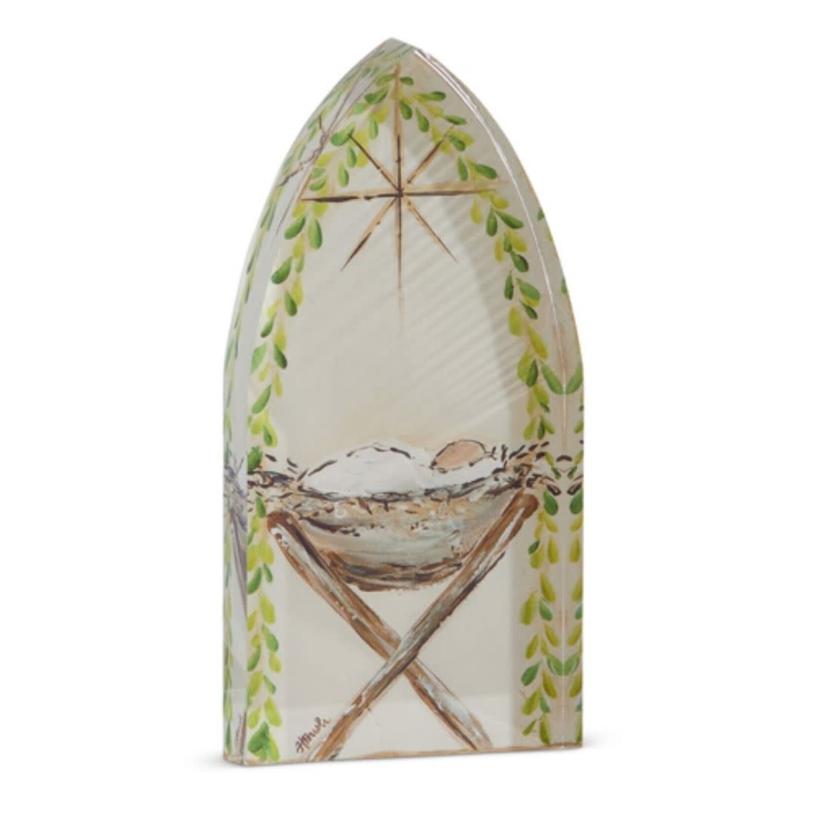 m. lynne designs Jesus in manger acrylic block