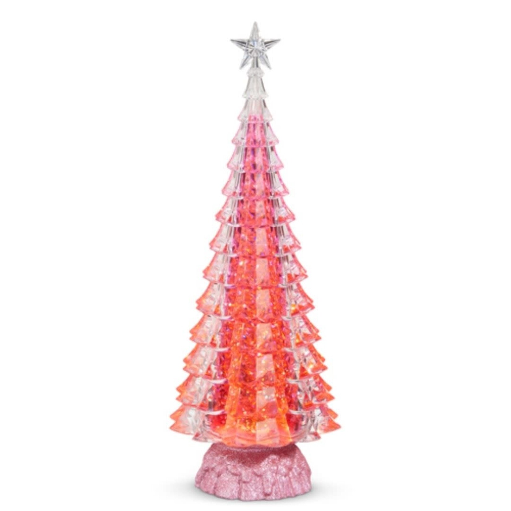 m. lynne designs lighted pink tree with swirling glitter