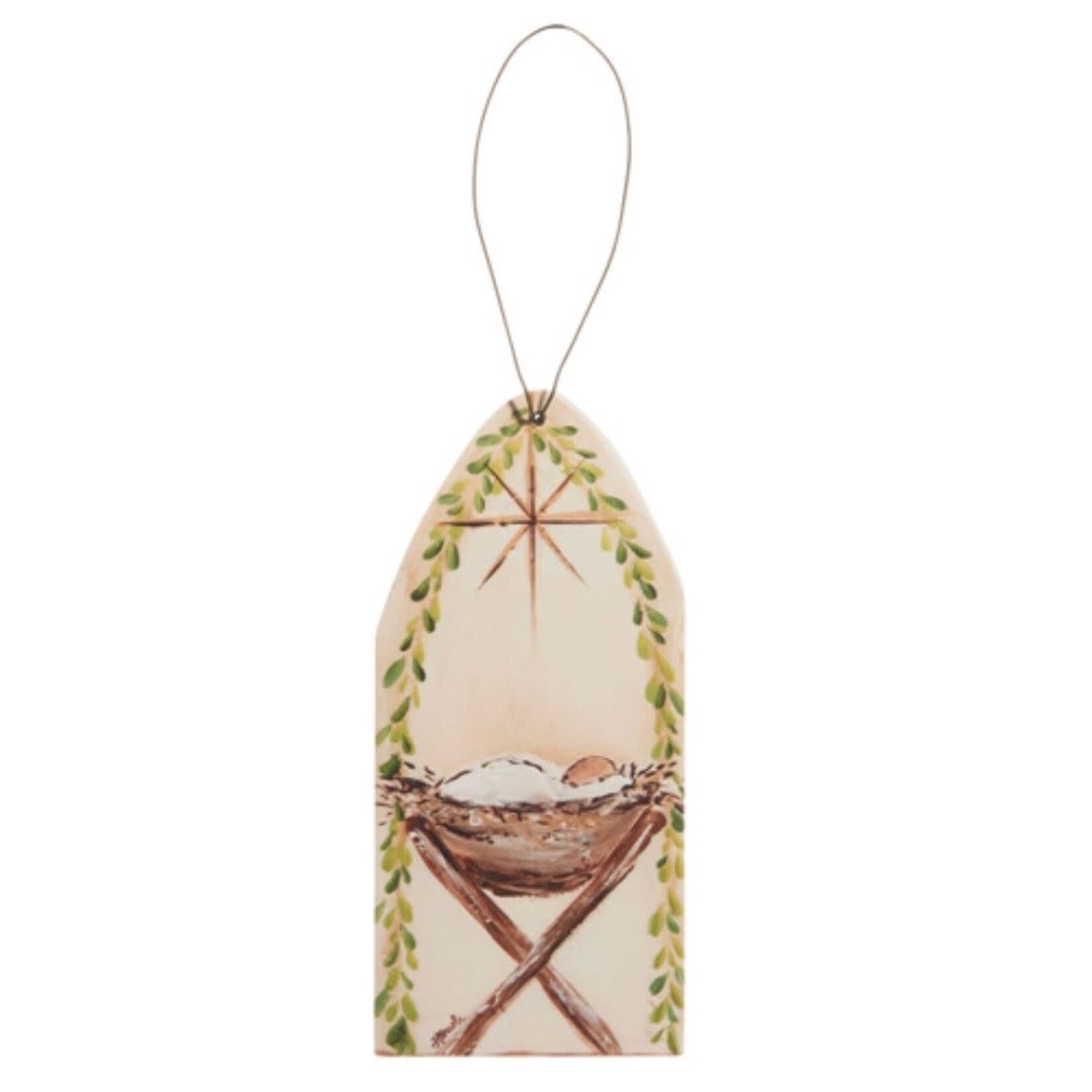 m. lynne designs Jesus in manger cutout ornament