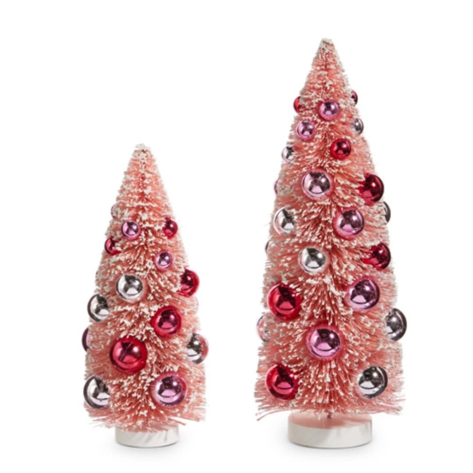 m. lynne designs pink bottle brush tree with ornaments