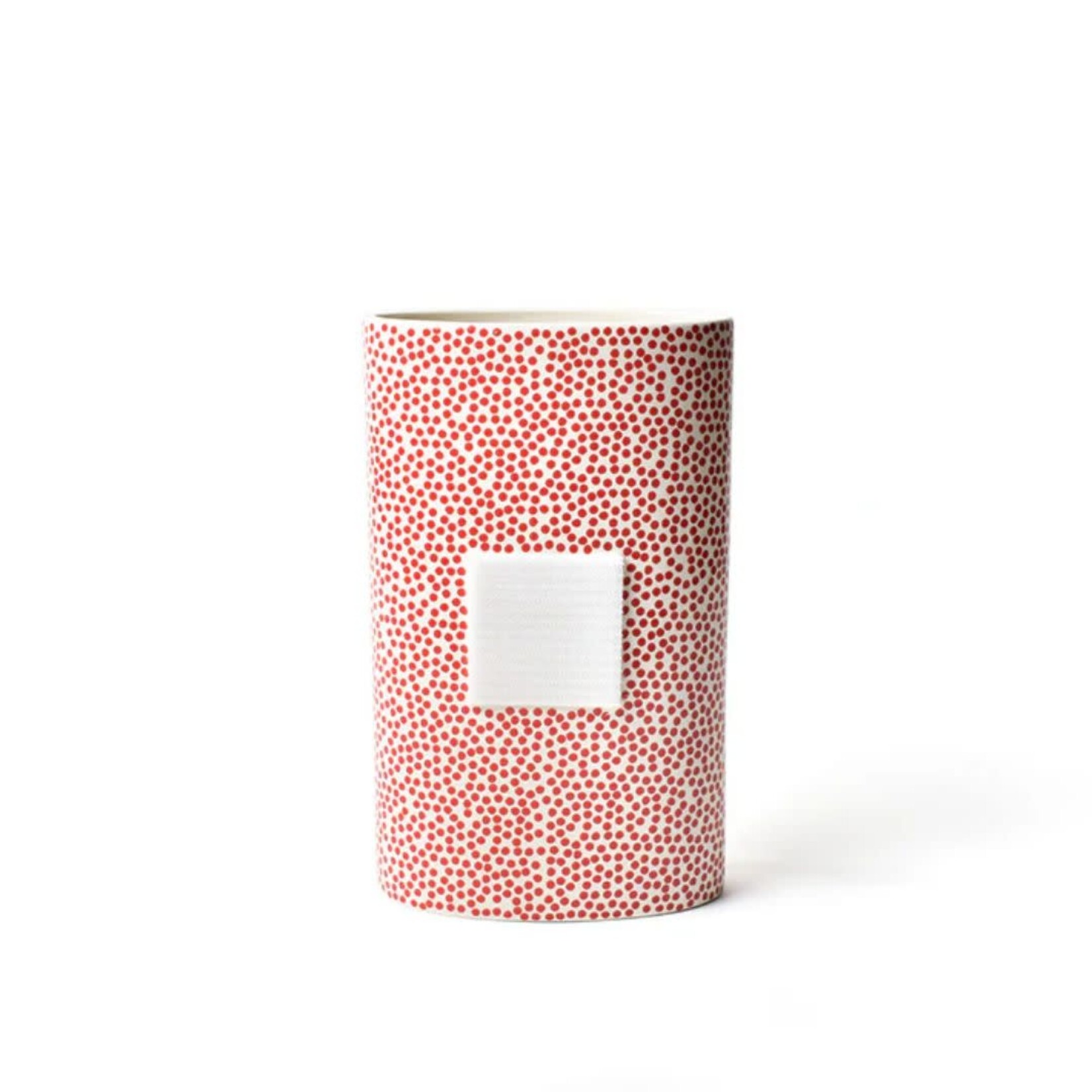 happy everything red small dot big oval vase