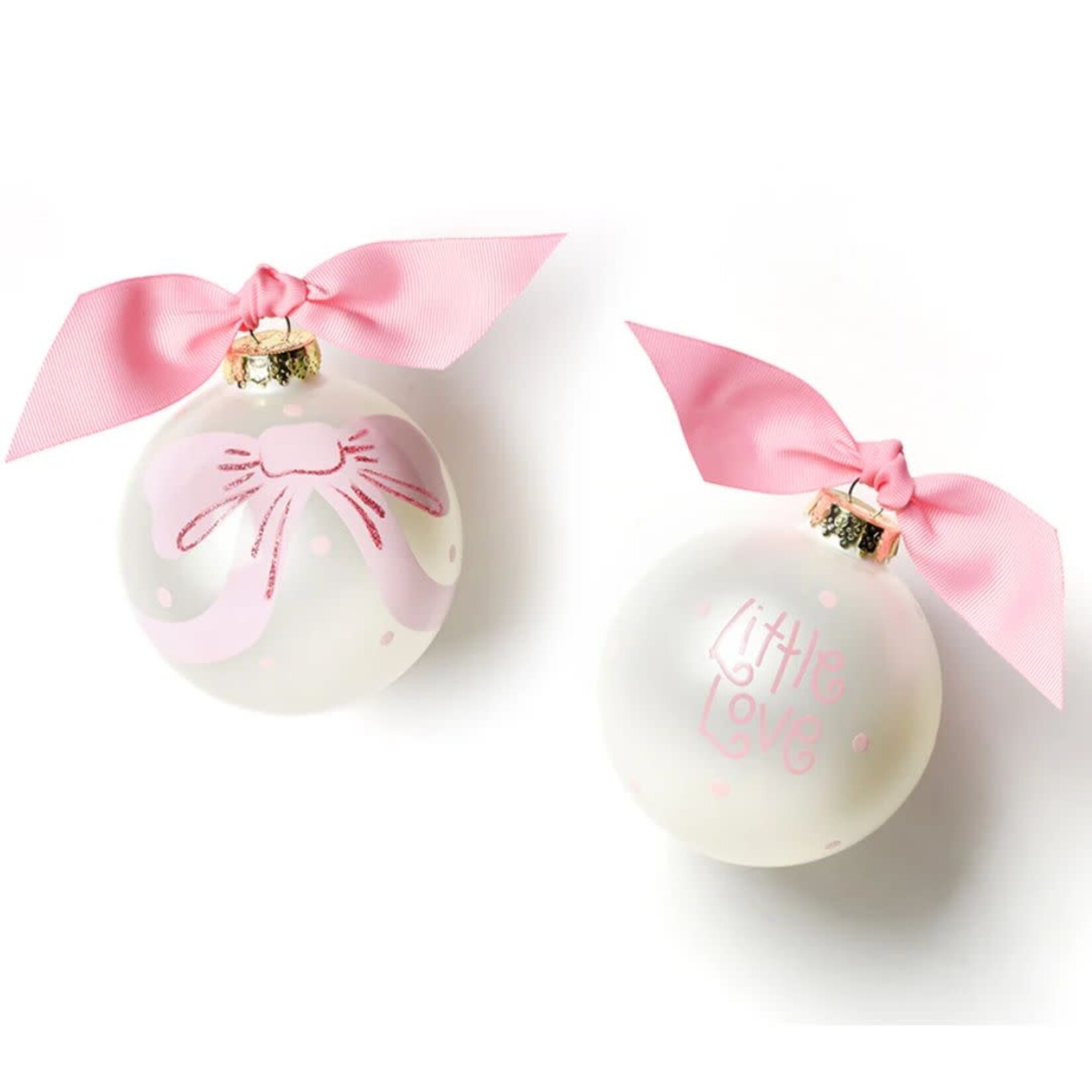 coton colors little love pink bow glass ornament