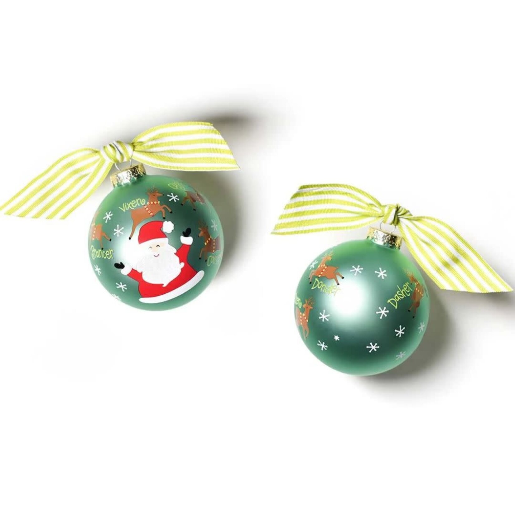 coton colors christmas calling reindeer glass ornament