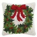 m. lynne designs holiday wreath hook pillow