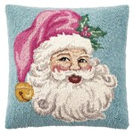 m. lynne designs retro pink santa hook pillow