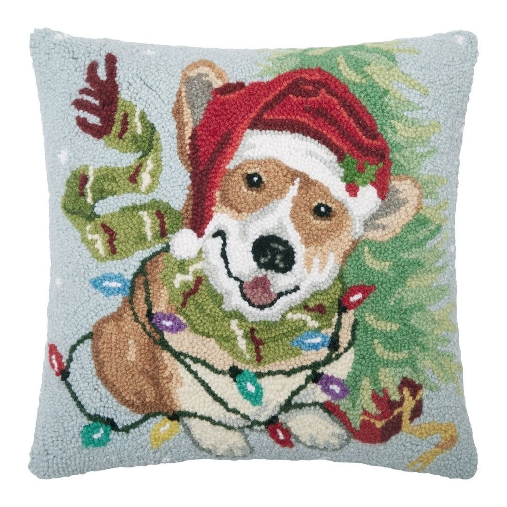 m. lynne designs christmas corgi hook pillow