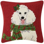 m. lynne designs christmas poodle hook pillow
