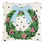 m. lynne designs spotted holiday wreath hook pillow