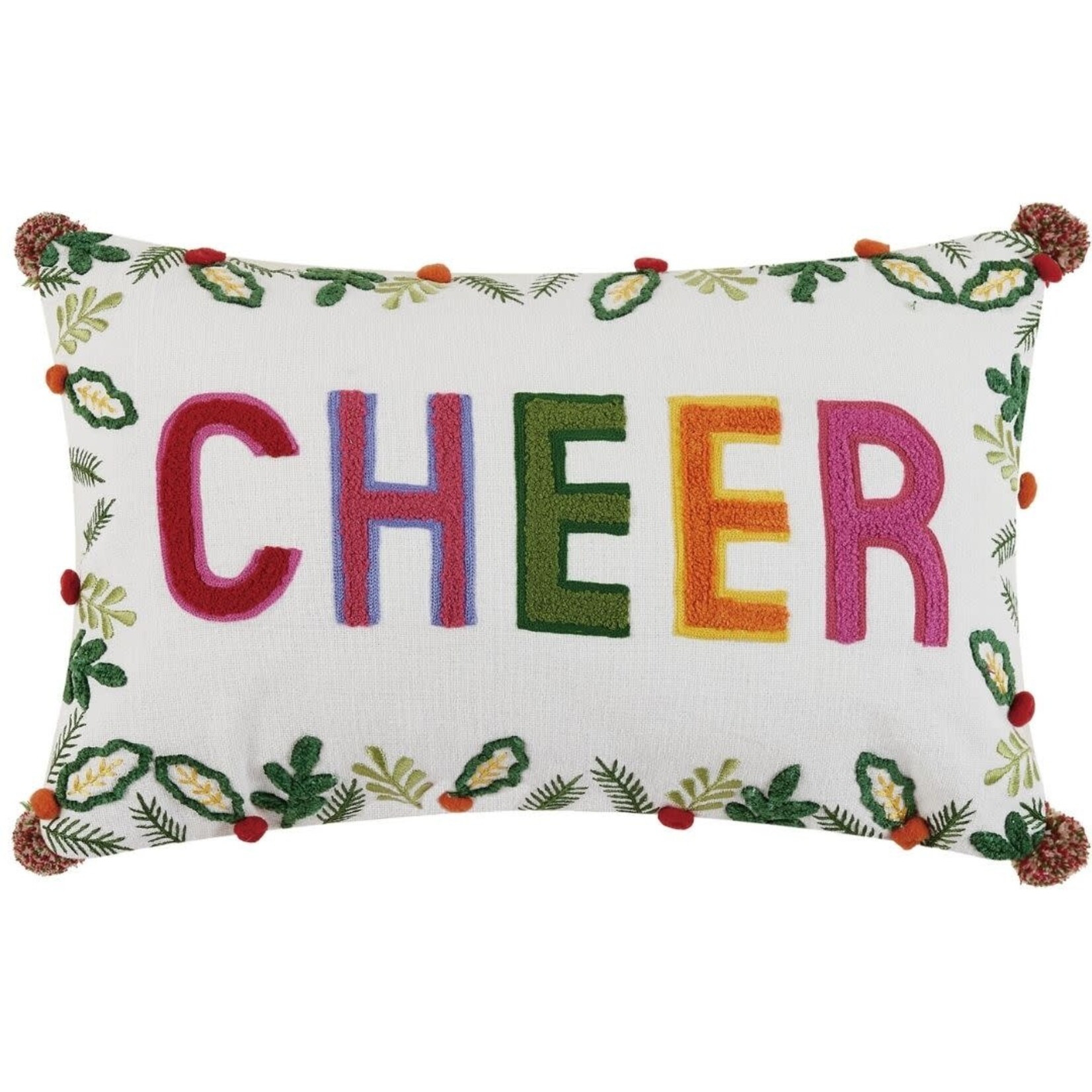 m. lynne designs cheer embroidered pillow