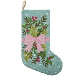 m. lynne designs holly bow hook stocking