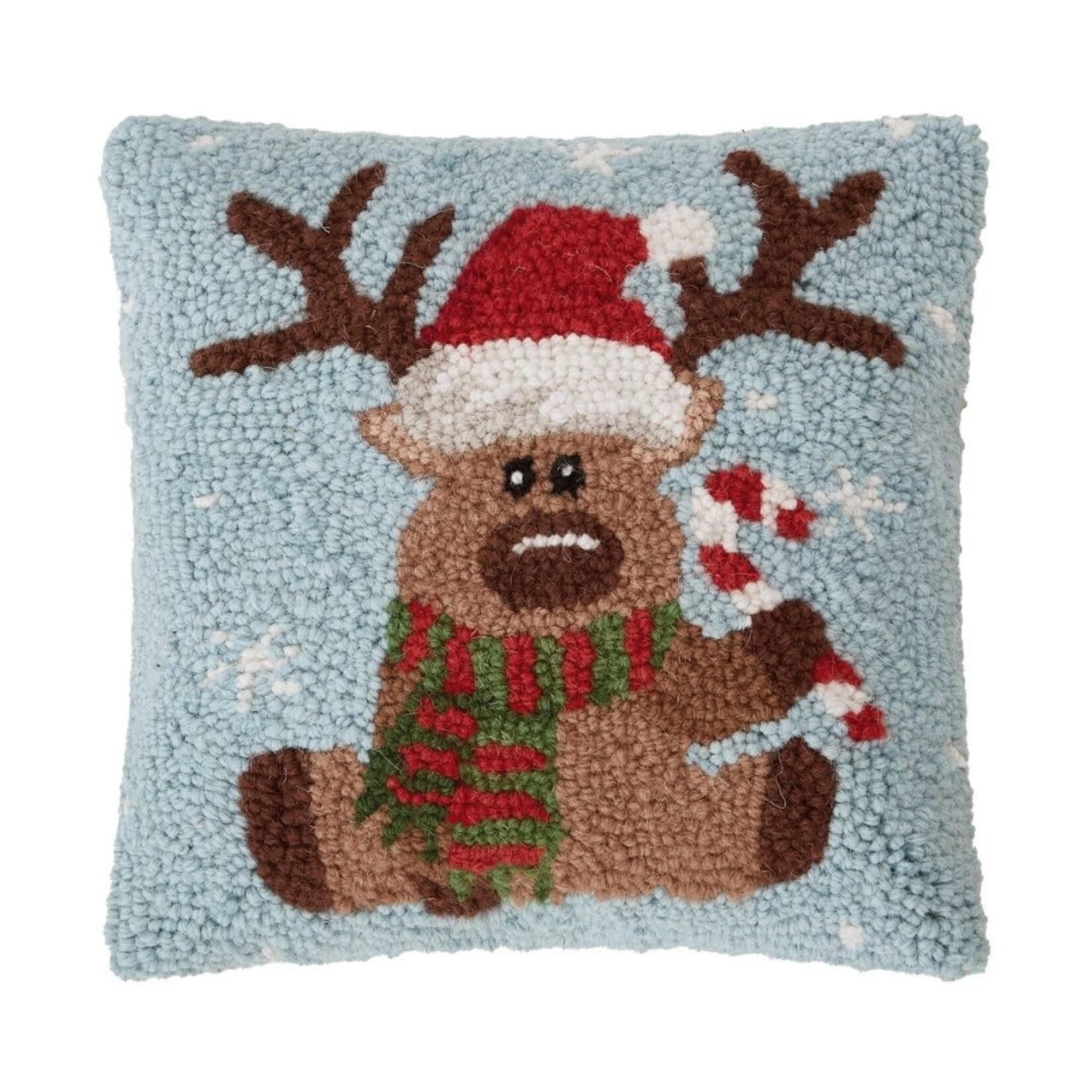 m. lynne designs holiday reindeer hook pillow