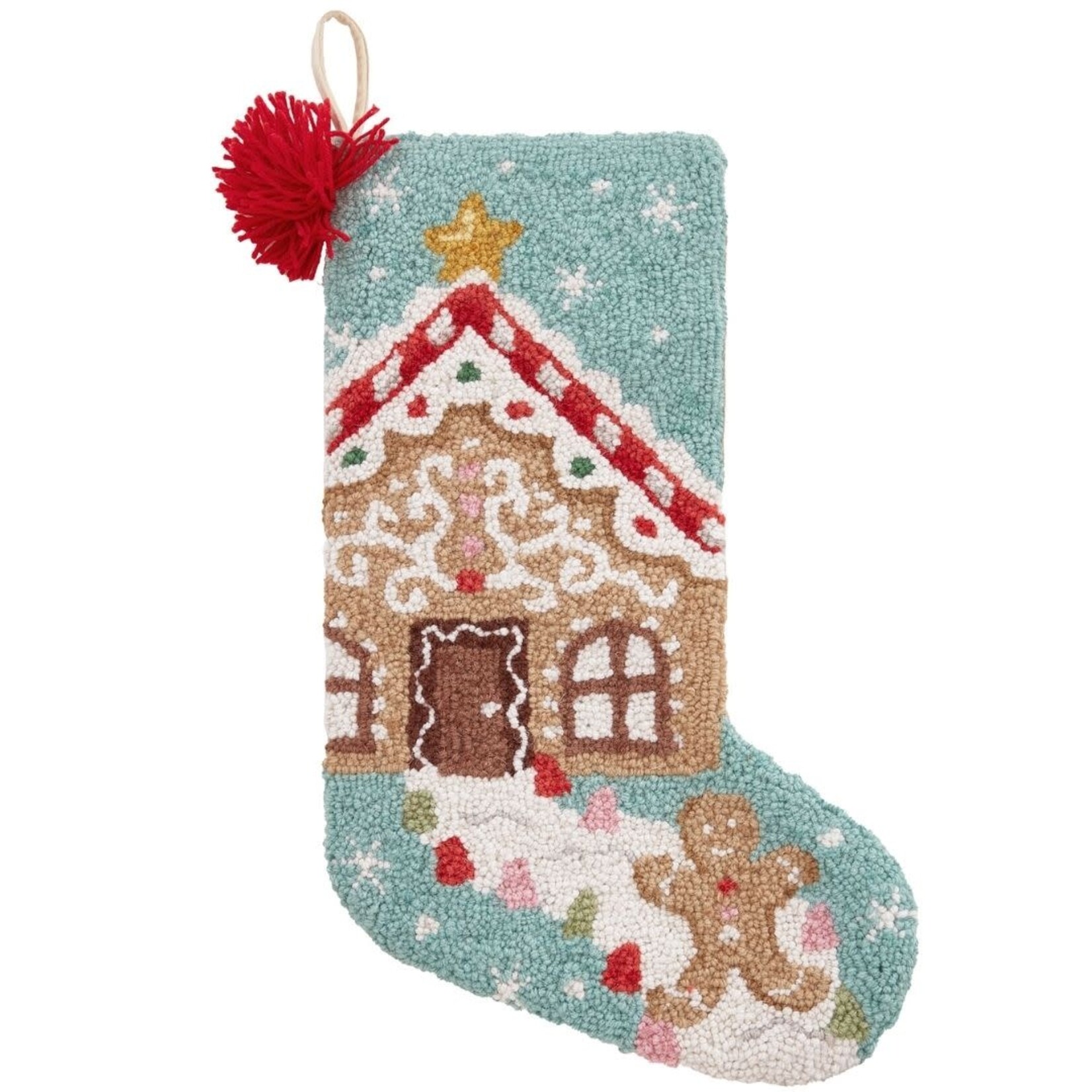 m. lynne designs gingerbread with tassel hook stocking