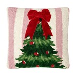 m. lynne designs pink stripe tree with ribbon hook pillow
