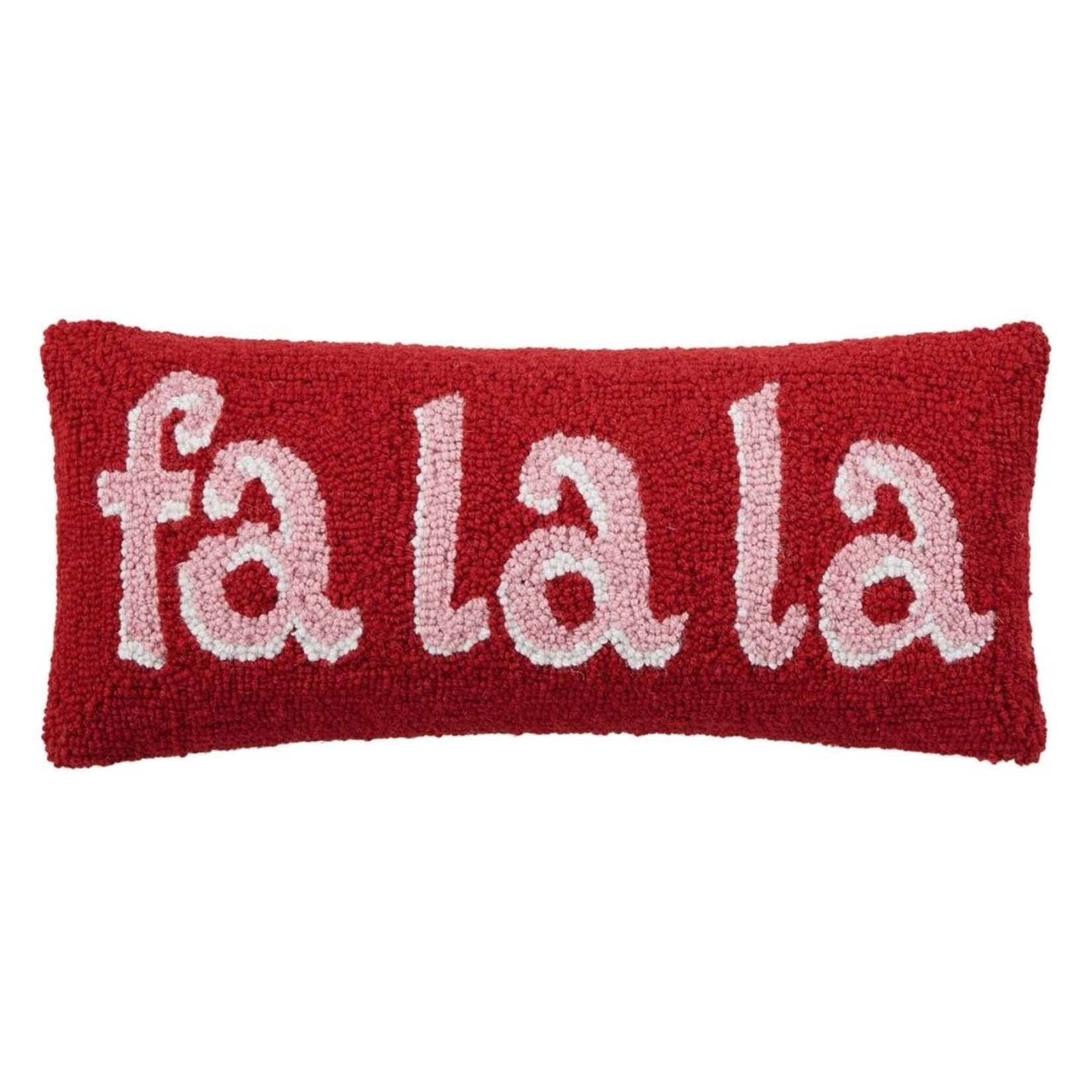m. lynne designs fa la la pink & red hook pillow