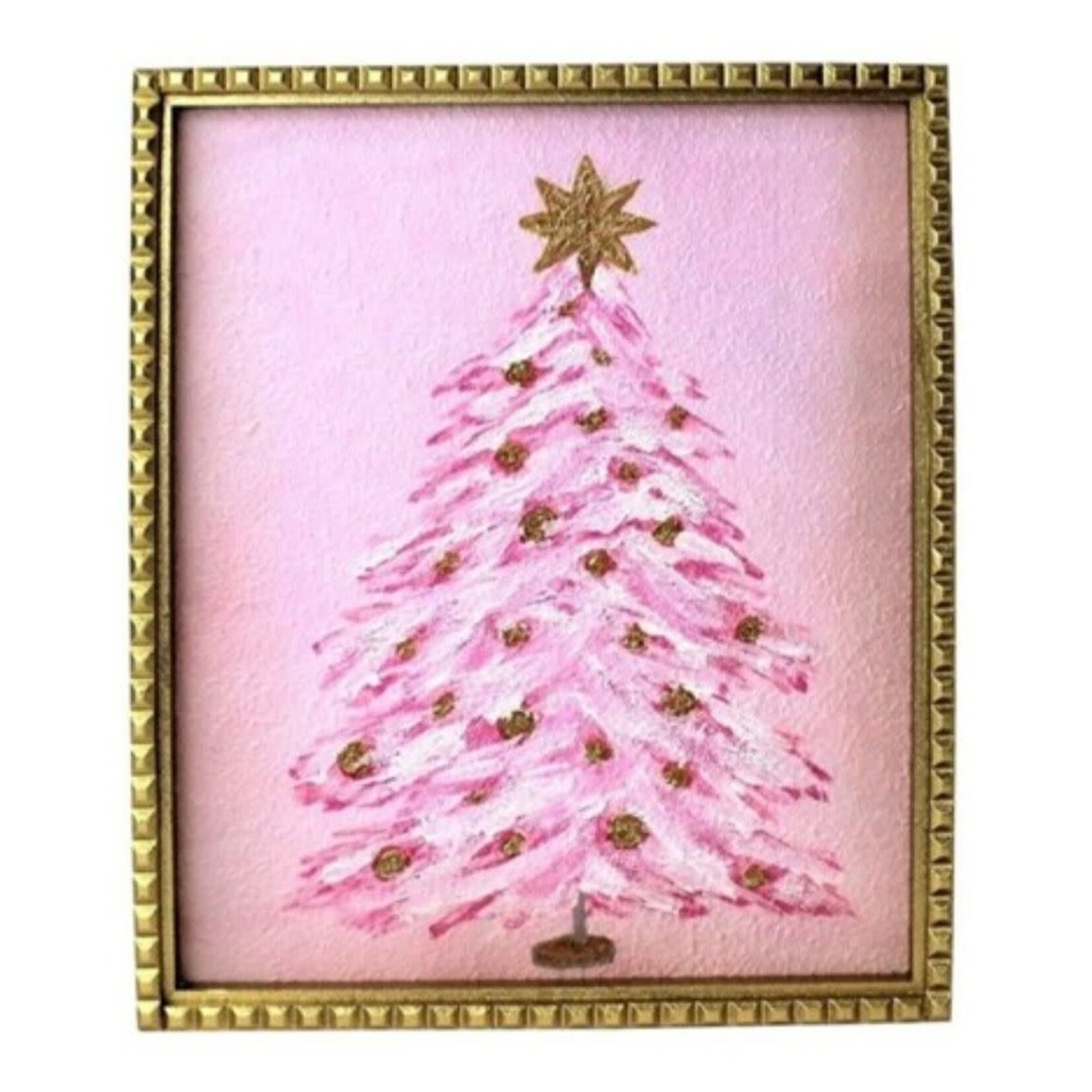 m. lynne designs pink tree with glitter accents frame
