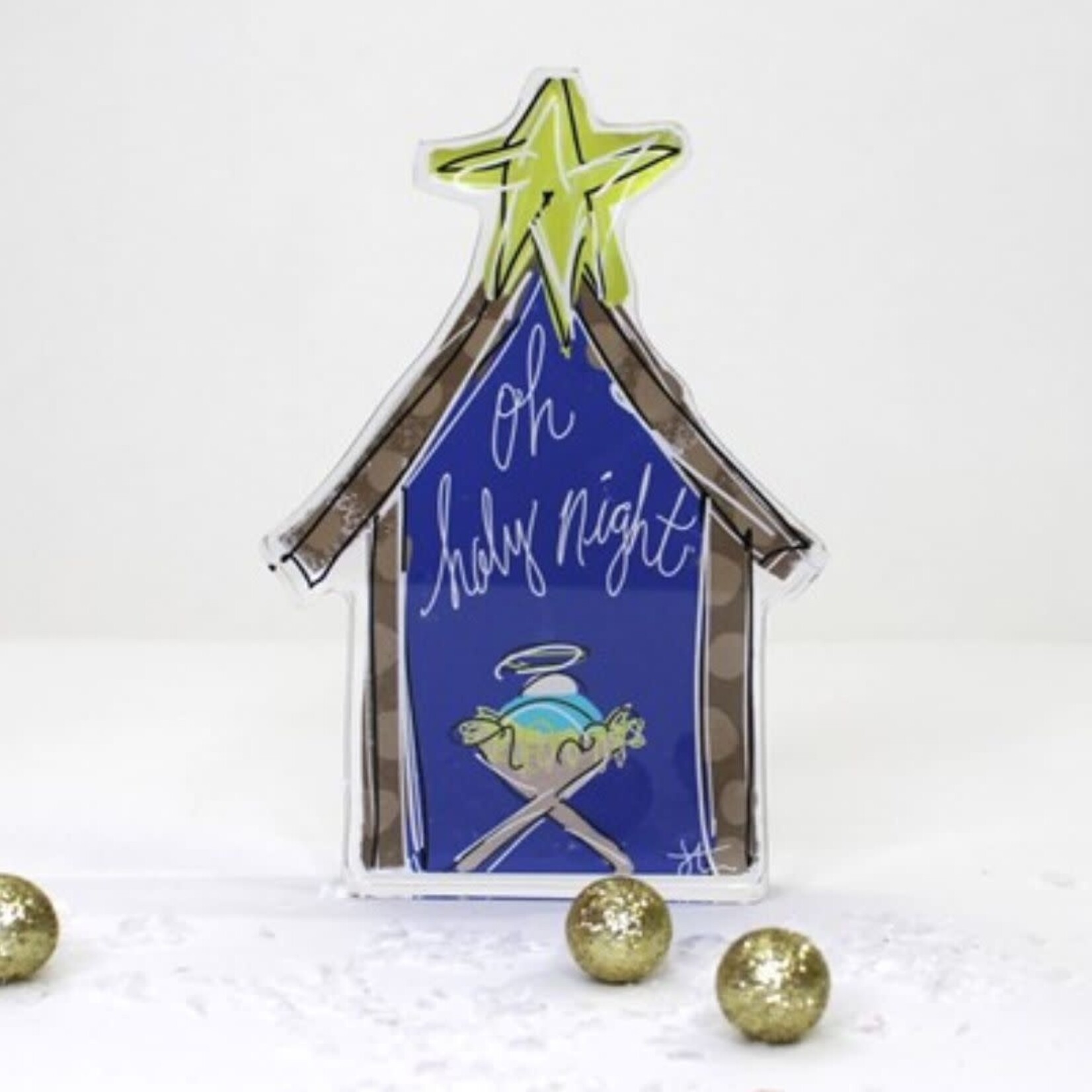 m. lynne designs O holy night acrylic cutout block