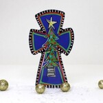 m. lynne designs acrylic cross with christmas tree block