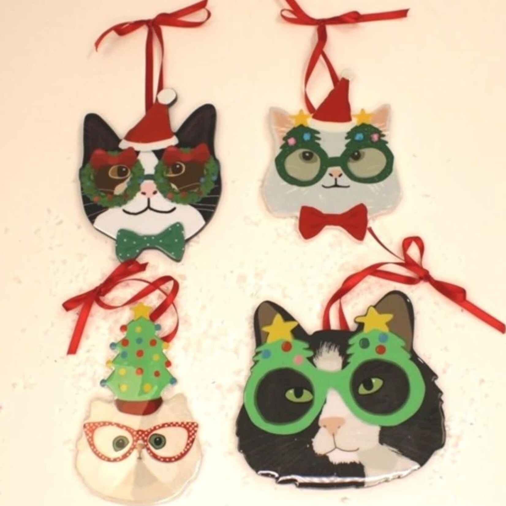 m. lynne designs christmas cat ornament