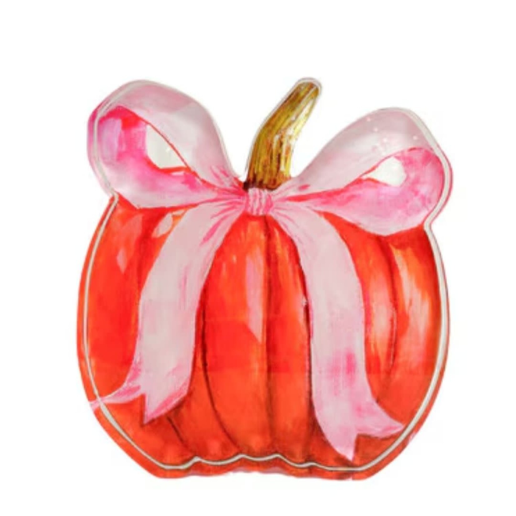 the round top collection pink ribbon pumpkin acrylic block