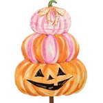 the round top collection pink pumpkin stack finial stake