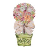 the round top collection rose & pumpkin topiary stake
