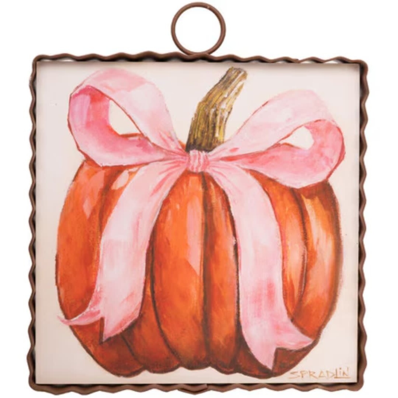 the round top collection pink ribbon pumpkin charm
