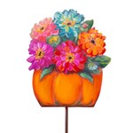 the round top collection zinnia pumpkin stake