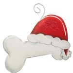 the round top collection santa dog bone ornament