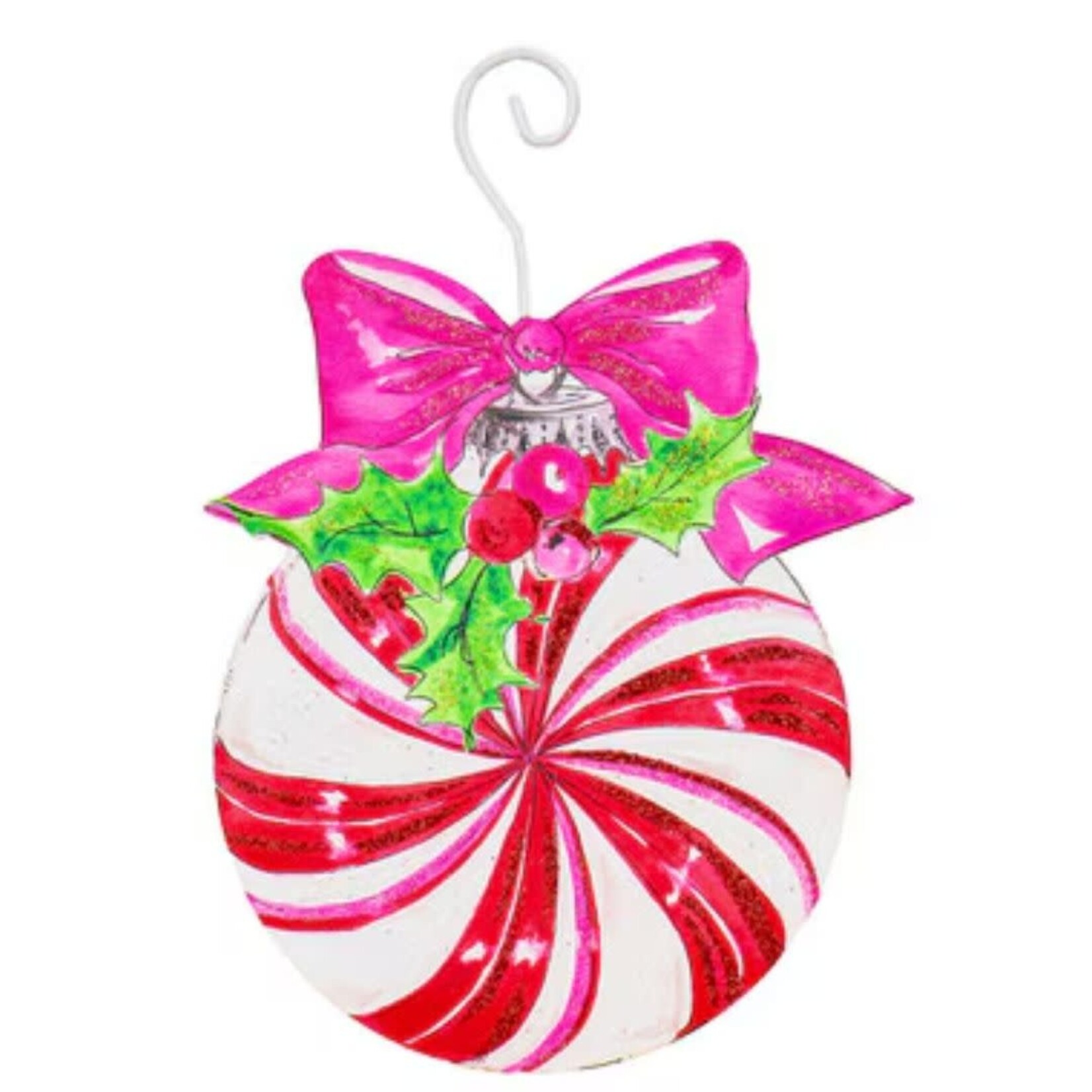 the round top collection vintage candy cane ball ornament