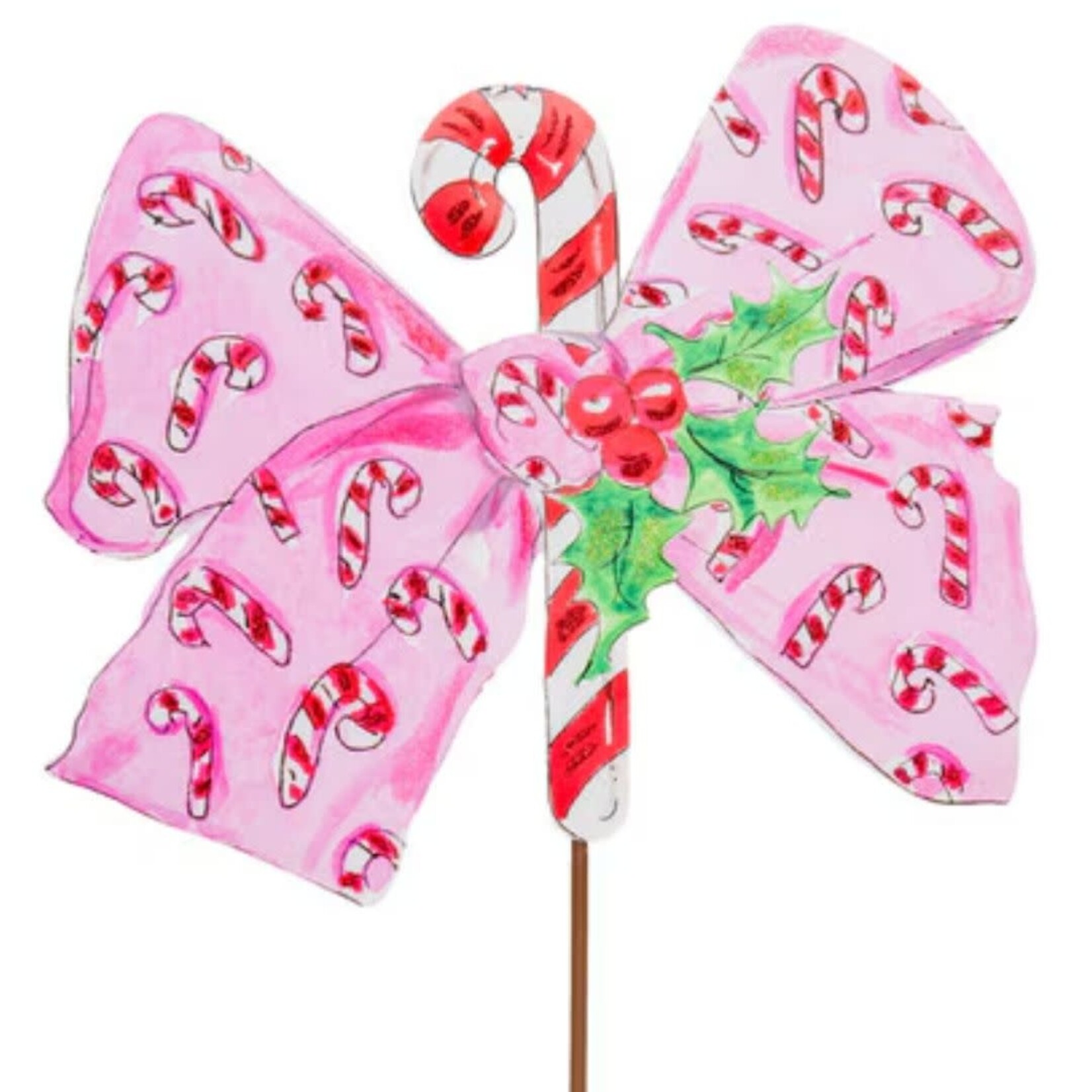 the round top collection vintage candy cane bow stake