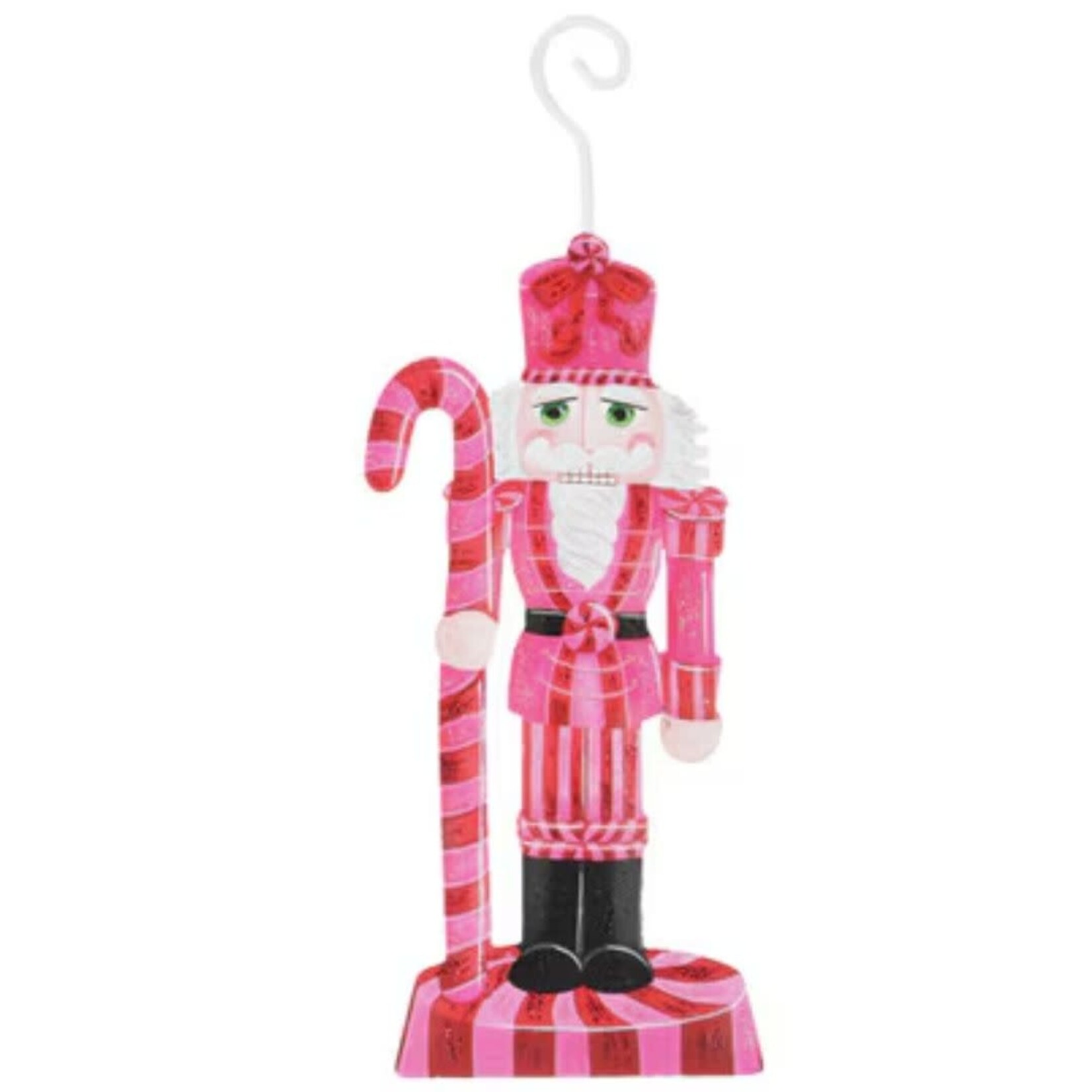 the round top collection pinkmas nutcracker ornament