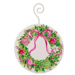 the round top collection pink wreath with bow ornament