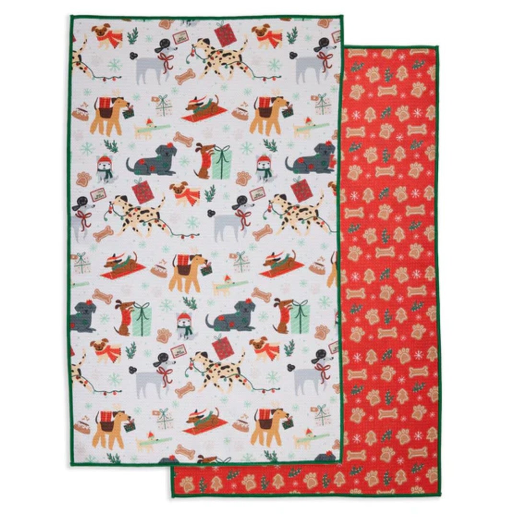 m. lynne designs holiday pups microfiber dish towel
