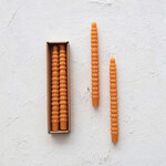 m. lynne designs orange pumpkin shaped taper candle