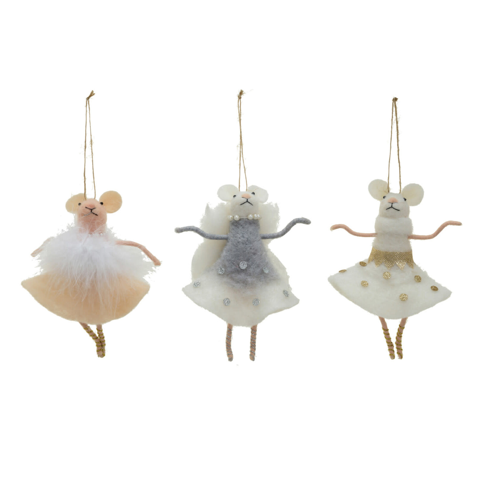 m. lynne designs felt mouse ballerina ornament