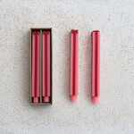 m. lynne designs pink stripe shaped package taper candle