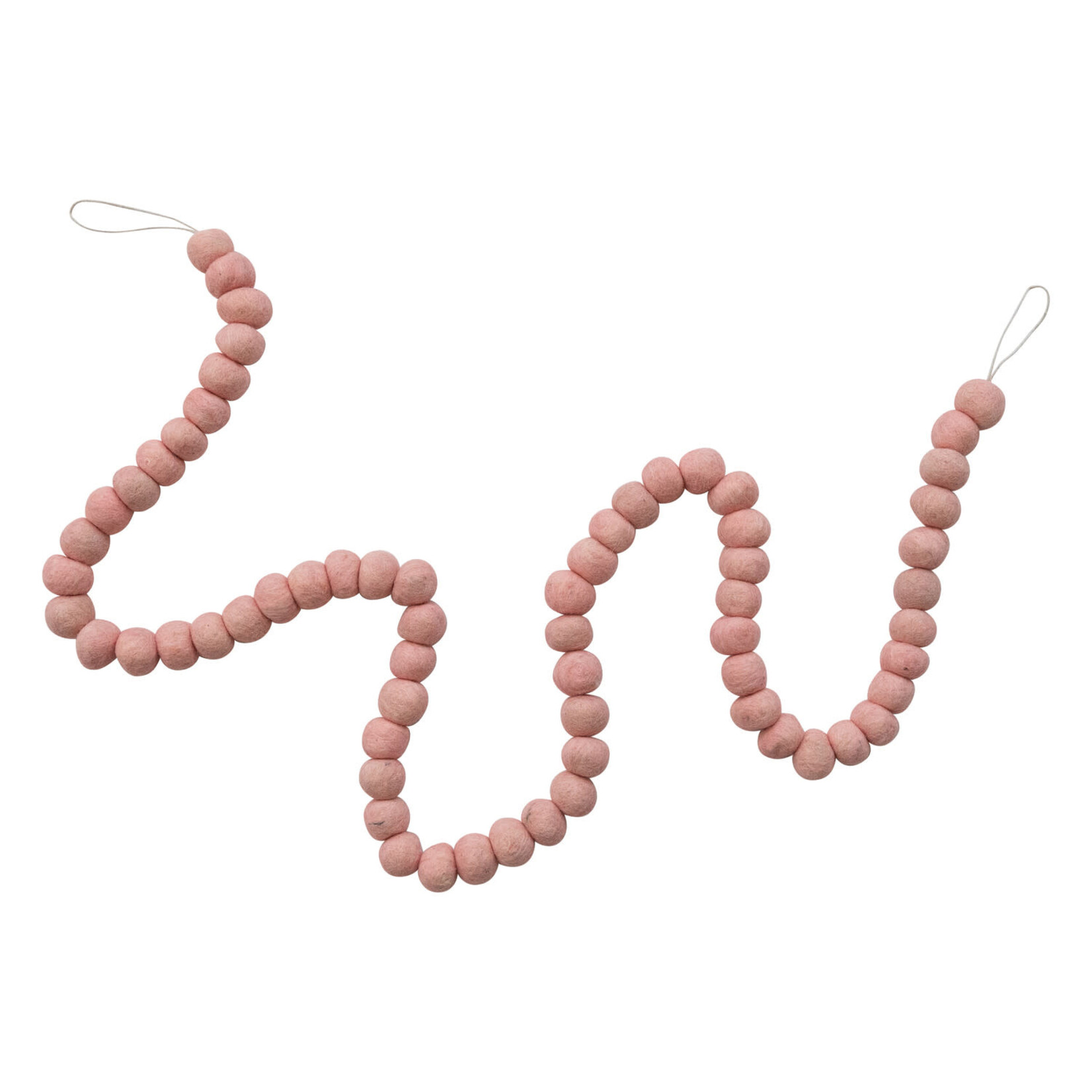 m. lynne designs light pink wool felt ball garland