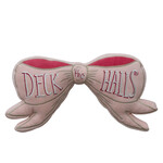 m. lynne designs velvet bow shaped pillow with deck the halls