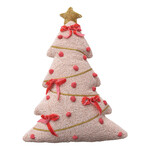m. lynne designs beaded tree shaped pillow with embroidery and bows