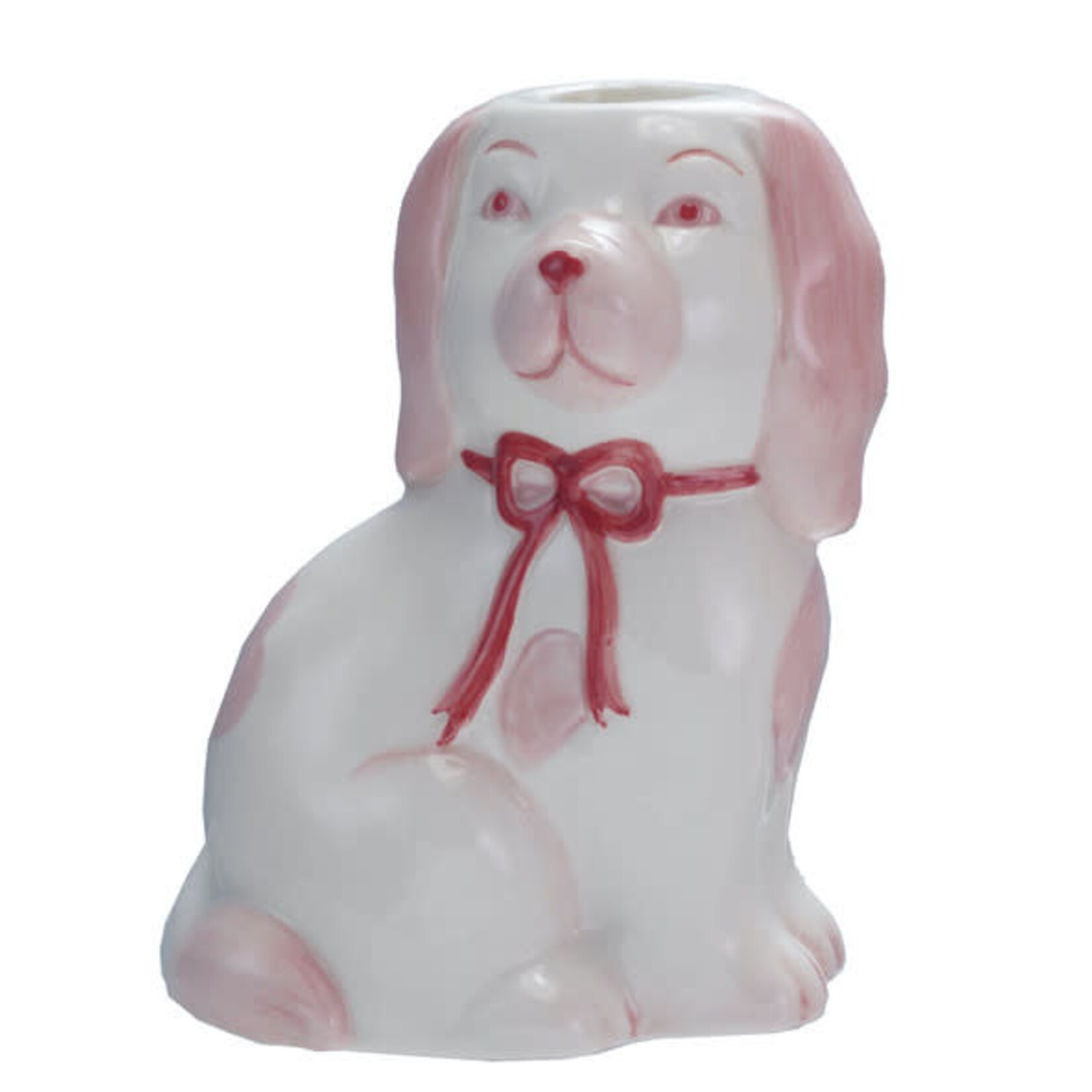 m. lynne designs staffordshire style pink taper holder