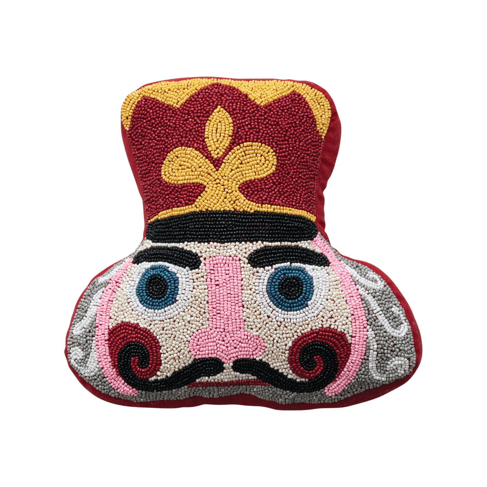 m. lynne designs beaded nutcracker shaped pillow