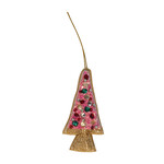 m. lynne designs pink handmade beaded tree ornament with sequins