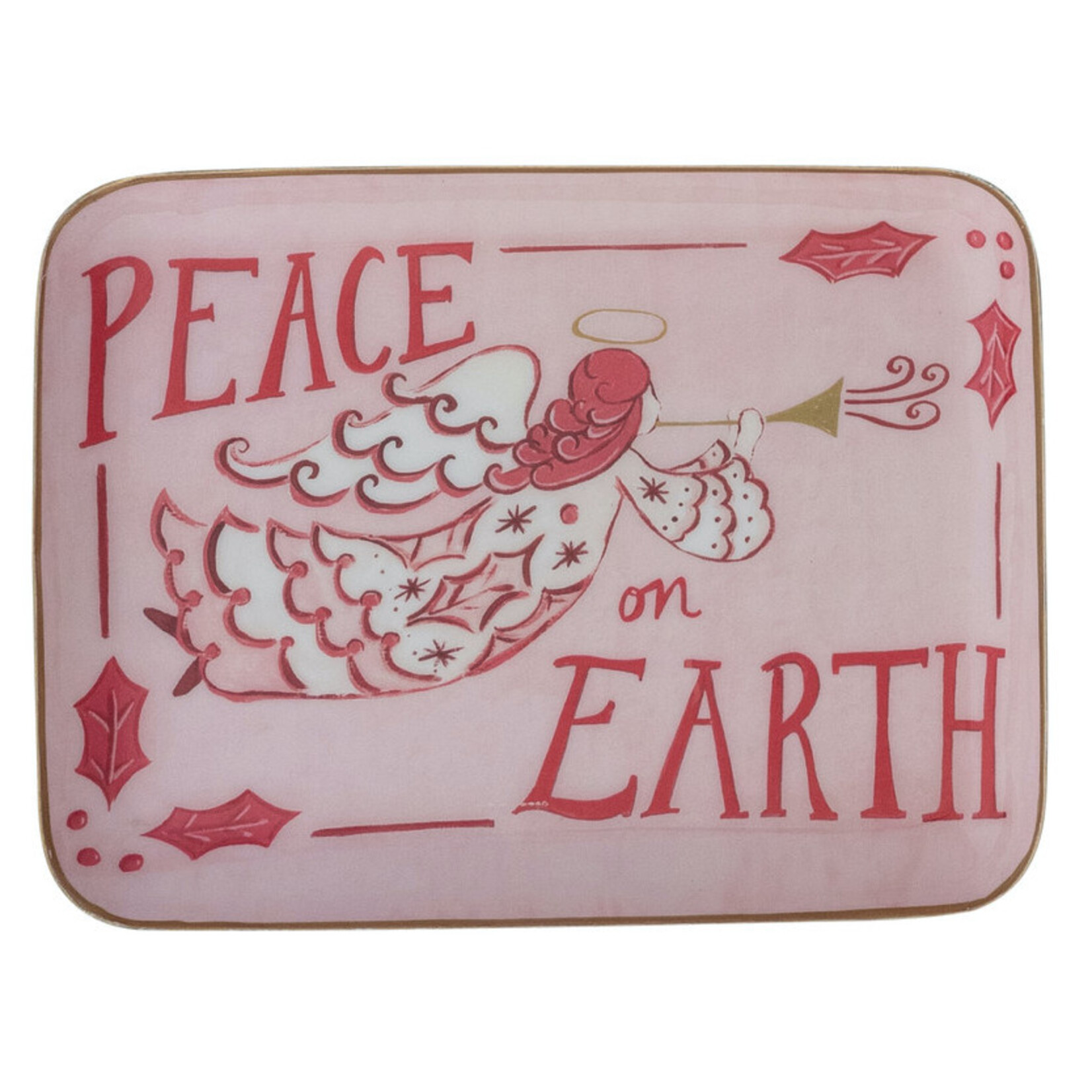 m. lynne designs christmas enameled metal tray