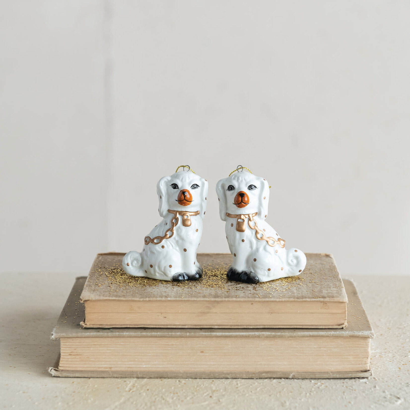 m. lynne designs ceramic staffordshire dog ornament