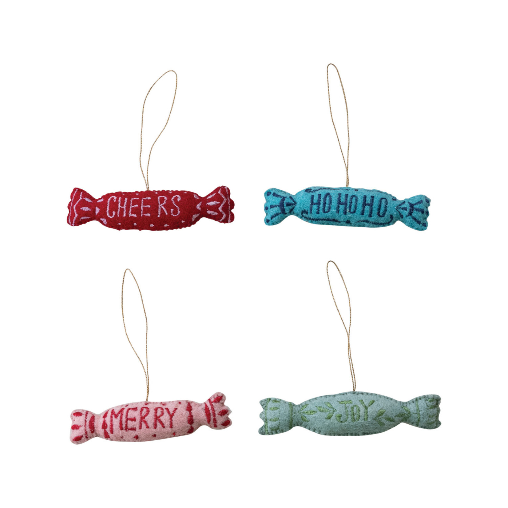 m. lynne designs felt wood candy ornament